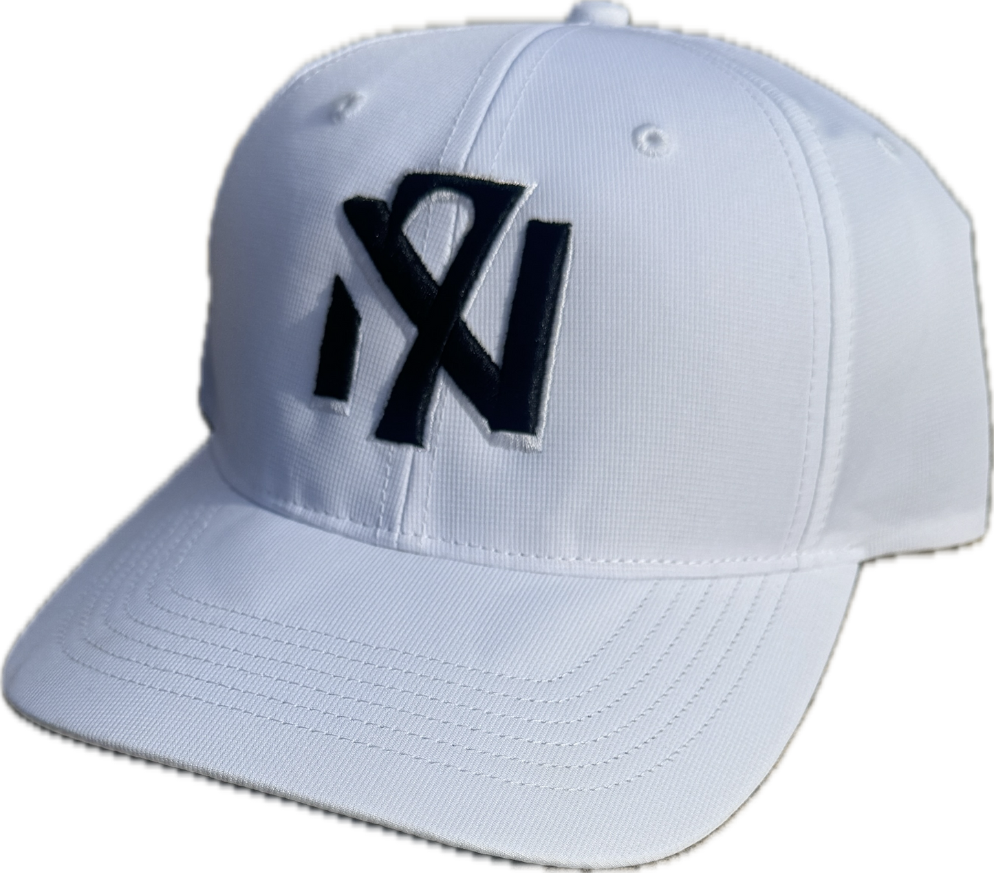 White Low Profile Hat with new black Retro Logo with white shadow