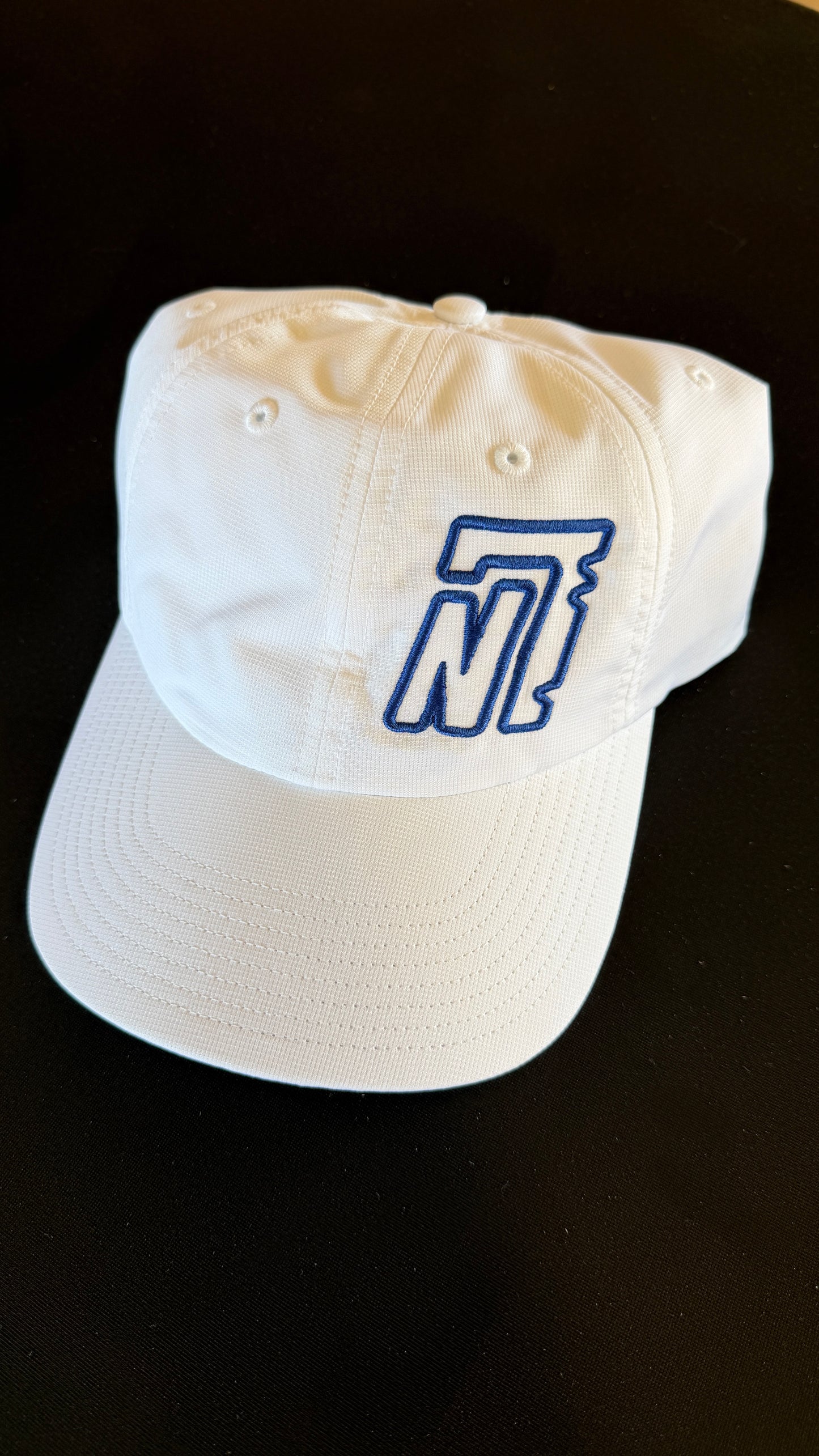 White with Royal Blue stitch 220 Floppy Hat
