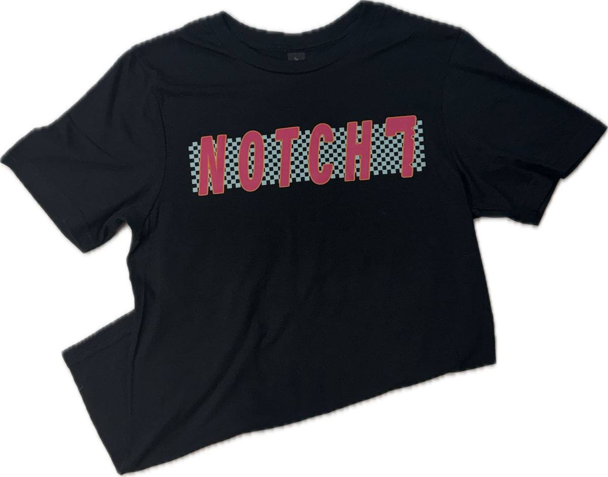 Pink & Teal Block Notch 7 Checkered T-Shirt