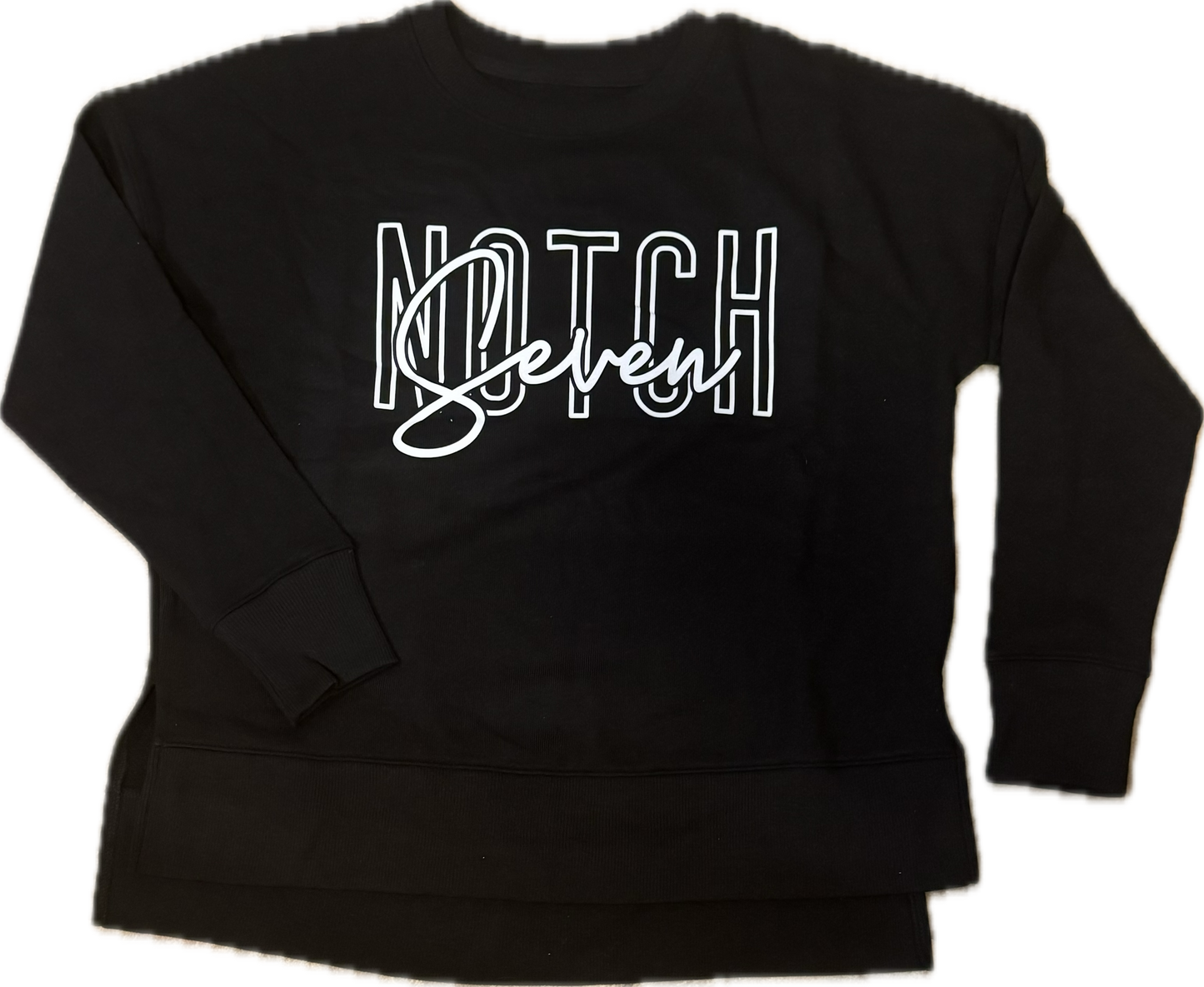 Black High / Low pullover crewneck sweatshirt