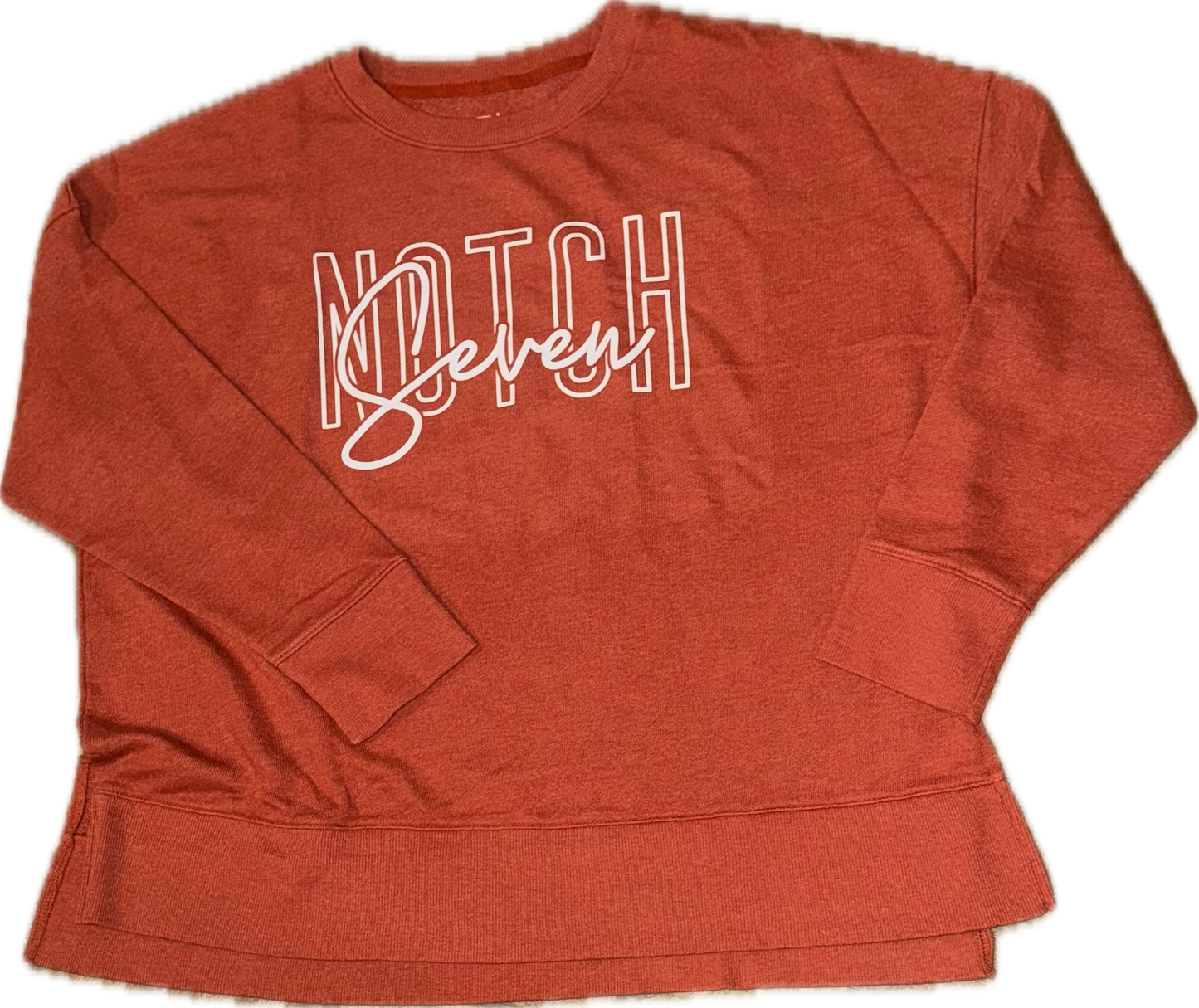 Rust color High / Low pullover crewneck sweatshirt