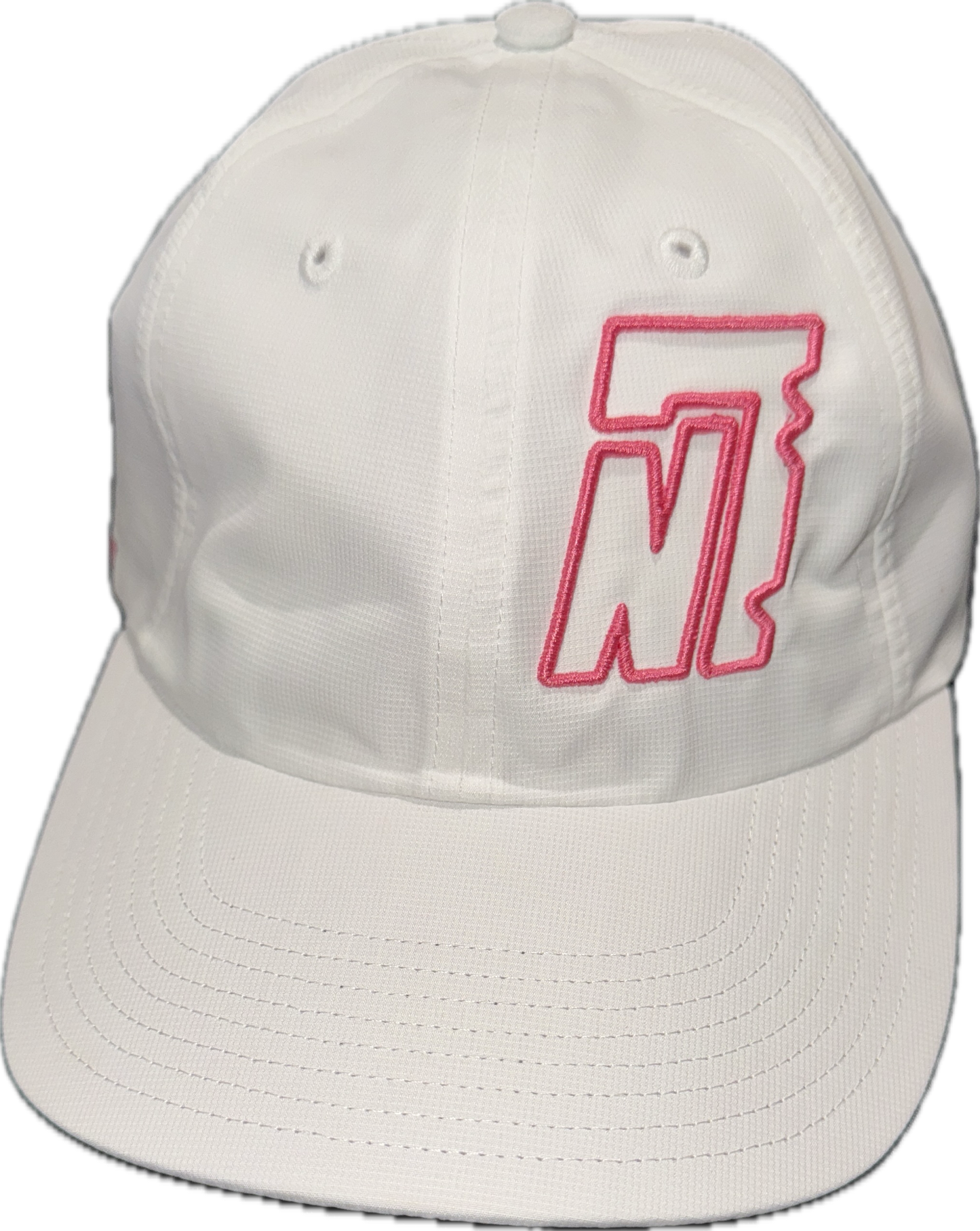 White Floppy Hat W/ Embroidered Pink “N7” Logo
