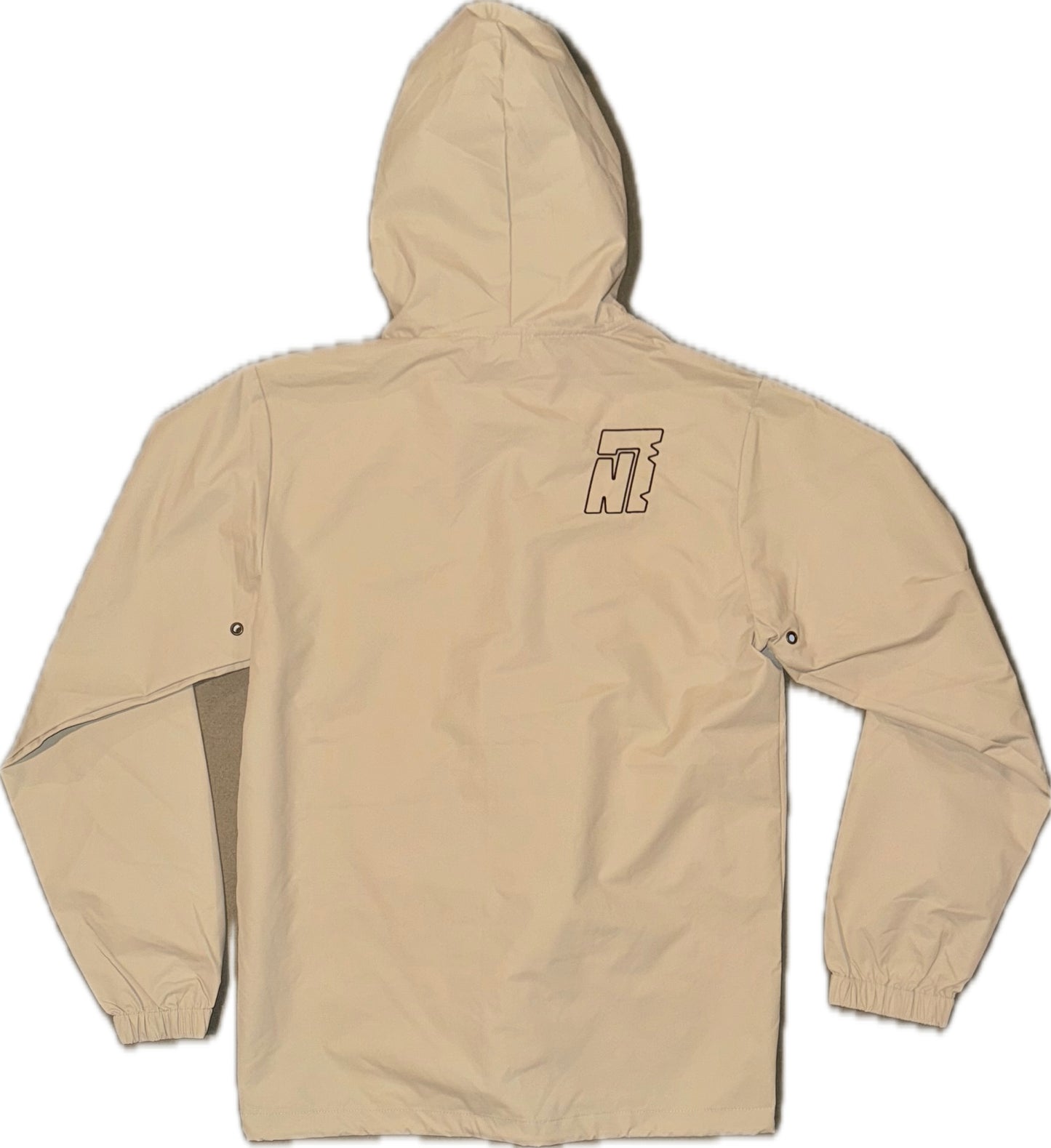 Khaki Wash Hoodie with full front button up