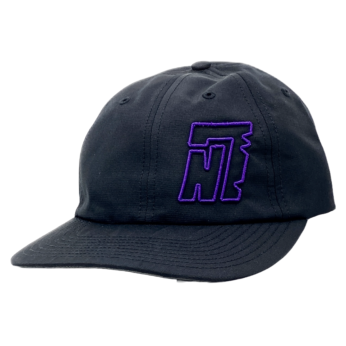 Black Floppy Hat W/ Purple embroidered “N7” Logo
