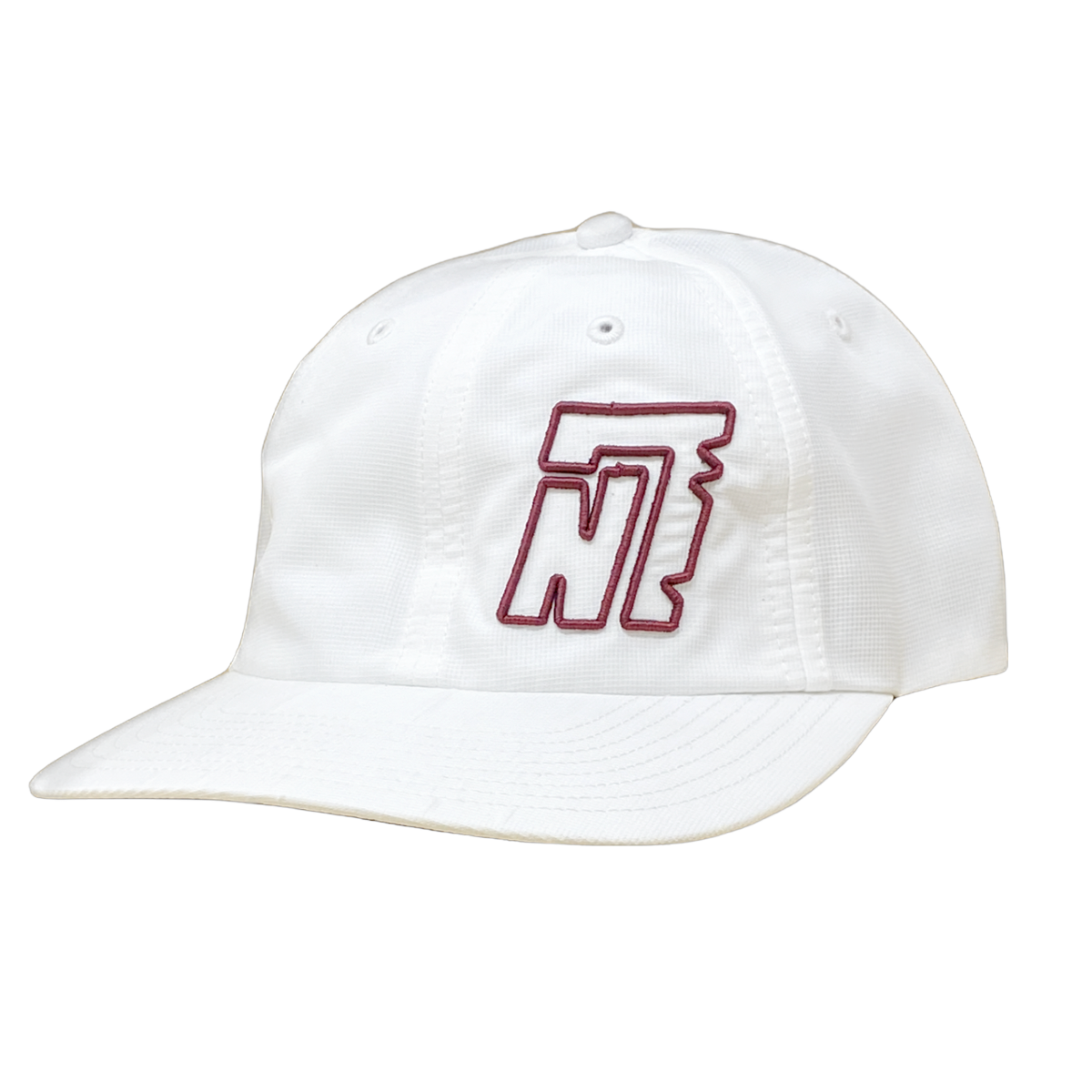 White Floppy Hat W/ Embroidered Maroon “N7” Logo