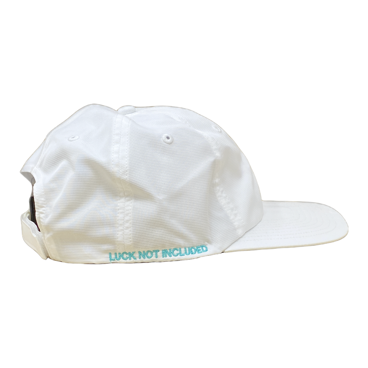 White Floppy Hat with Embroidered Turquoise "N7" Logo
