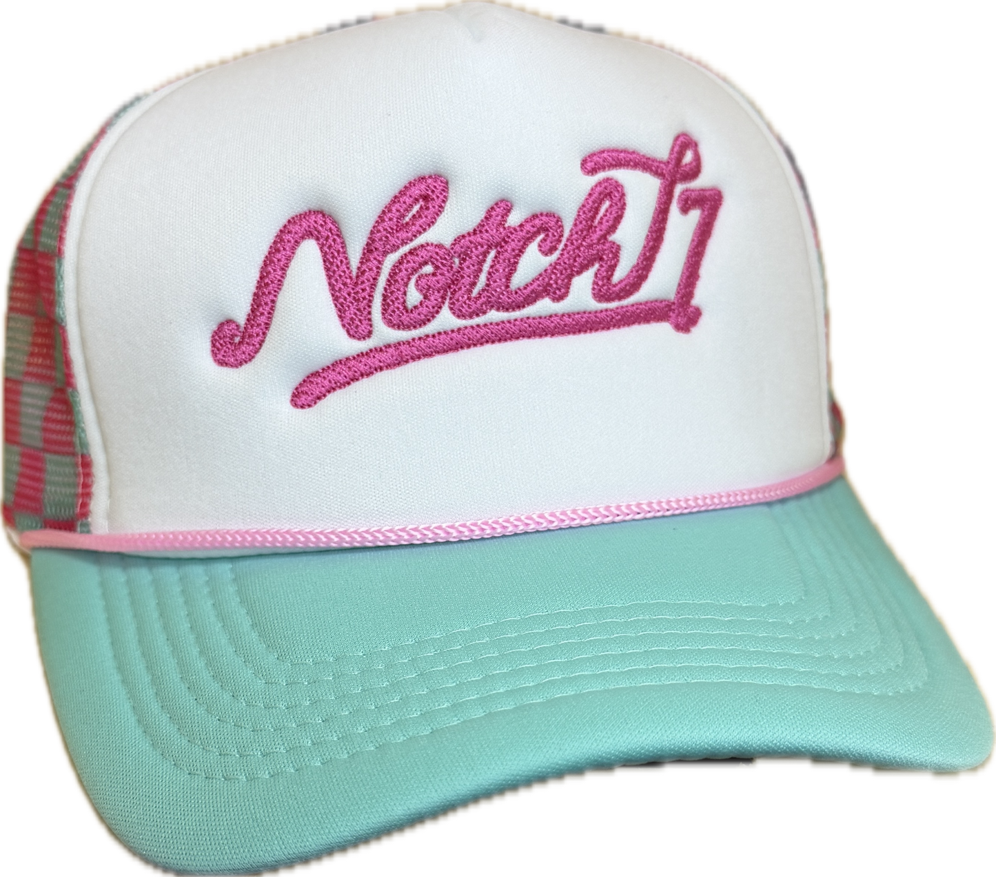 LADIES FOAM TRUCKER HAT WITH EMBROIDERED LOGO