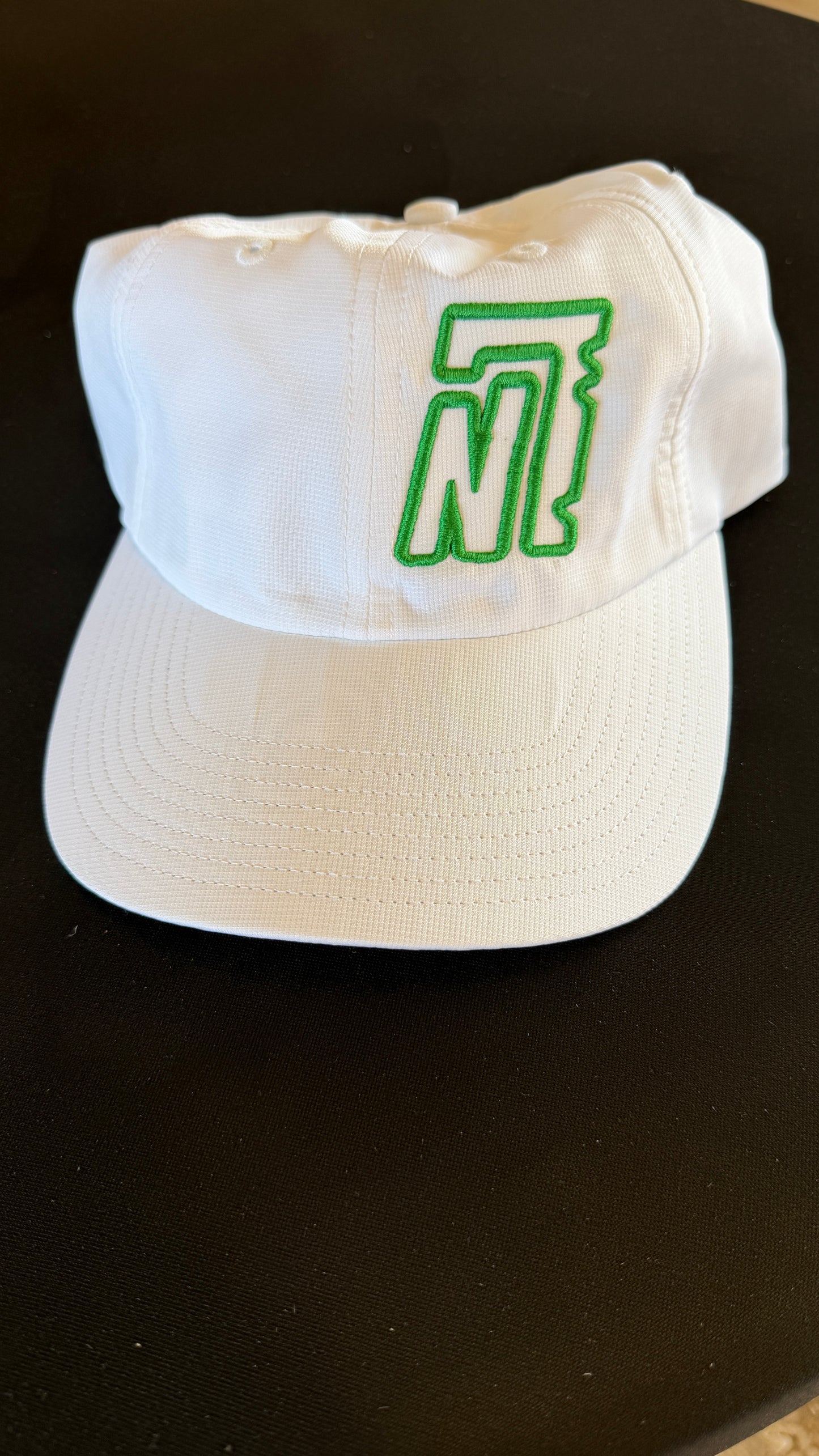 White with Green stitch 220 Floppy Hat