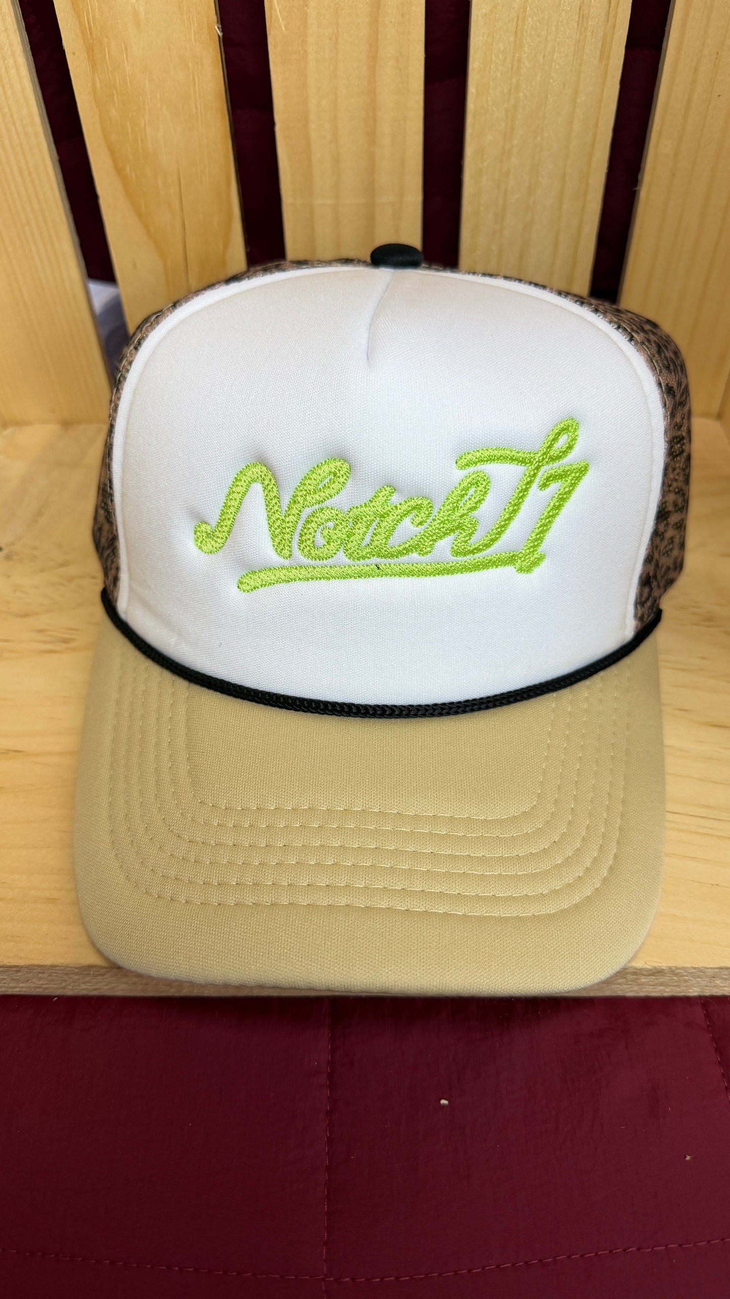 LADIES FOAM TRUCKER HAT WITH EMBROIDERED LOGO