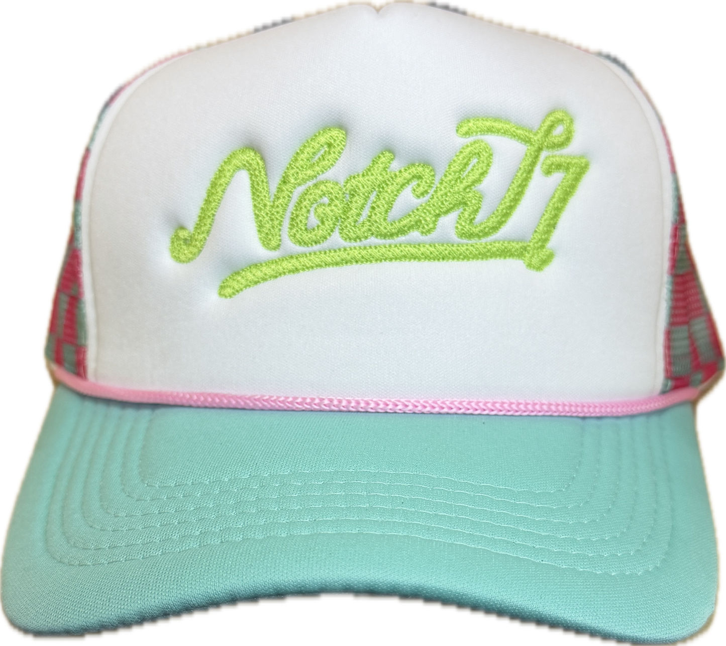 LADIES FOAM TRUCKER HAT WITH EMBROIDERED LOGO