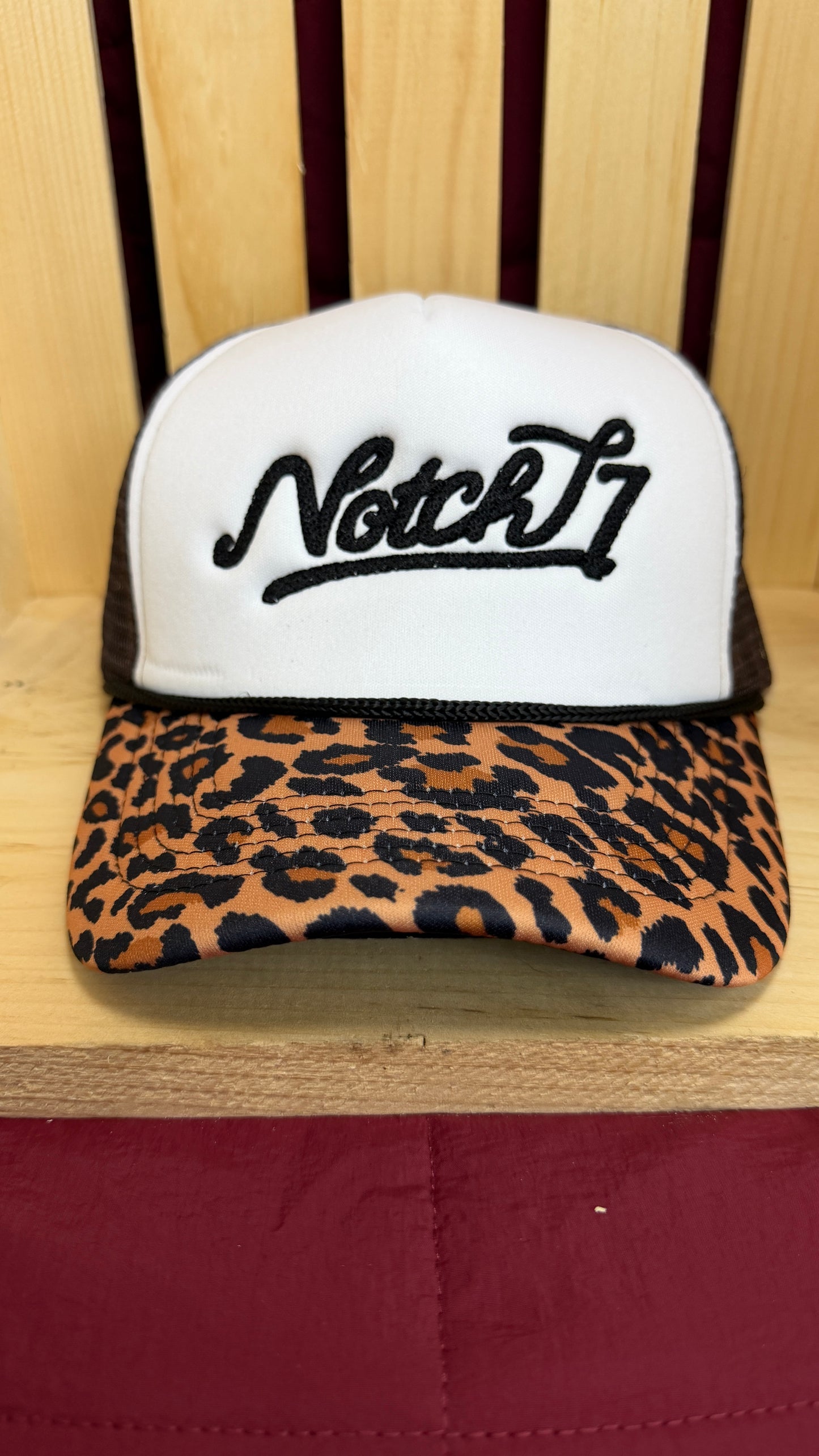 MESH & FOAM BROWN LEOPARD BILL TRUCKER HAT