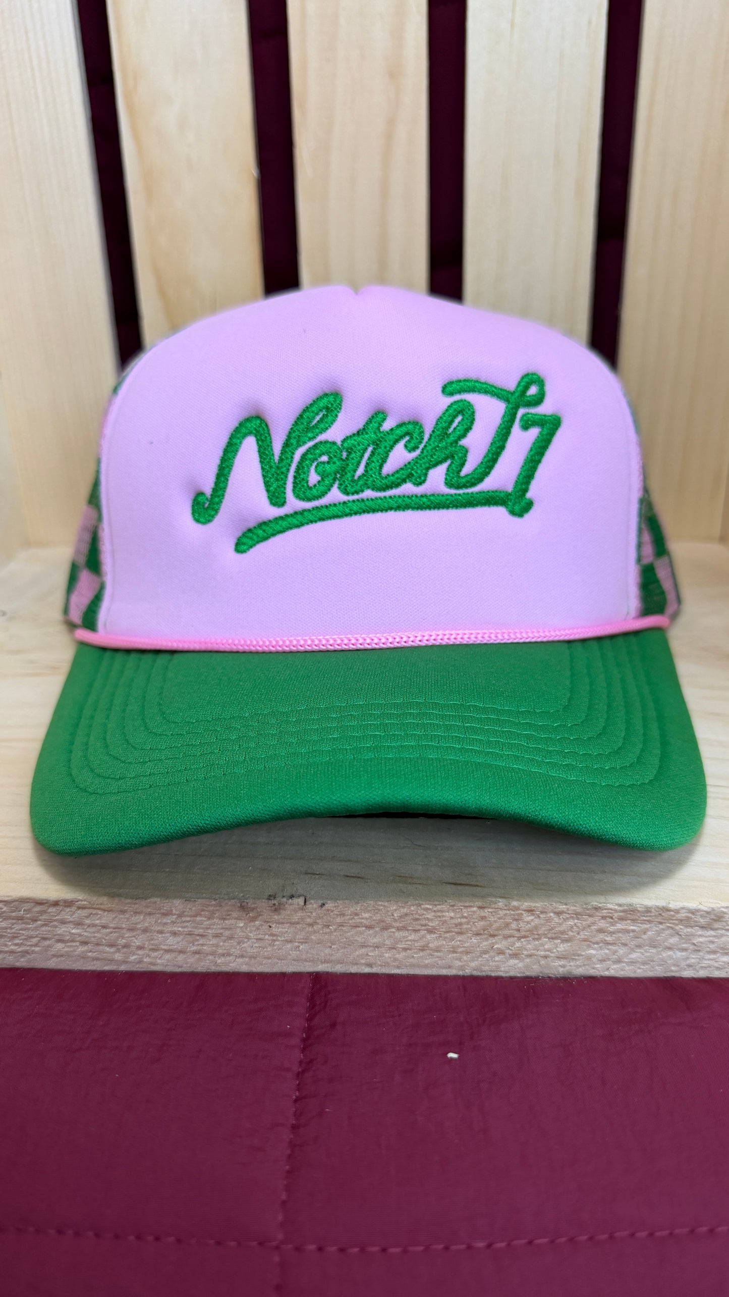 LADIES FOAM TRUCKER HAT WITH EMBROIDERED LOGO
