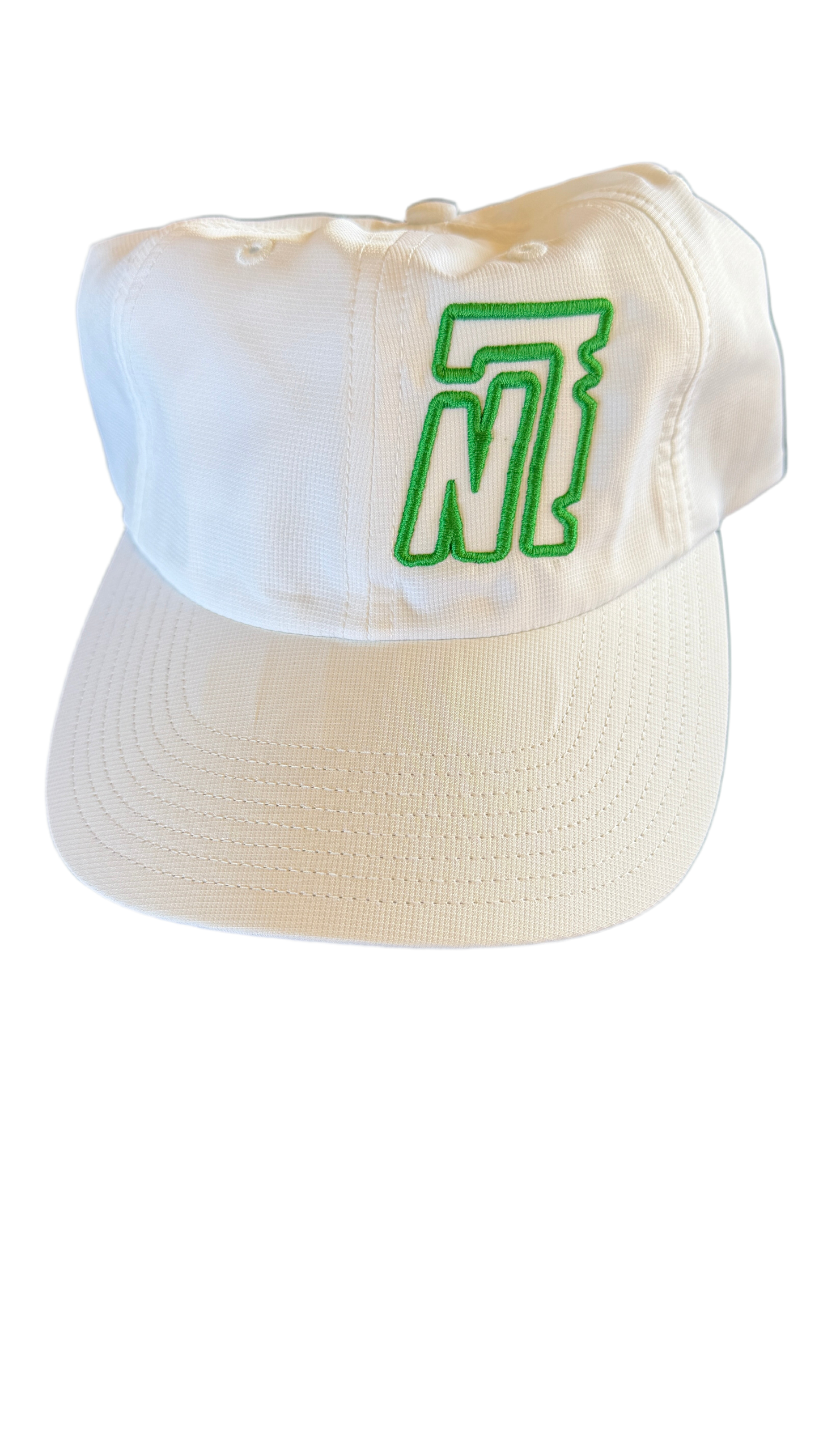 White with Green stitch 220 Floppy Hat