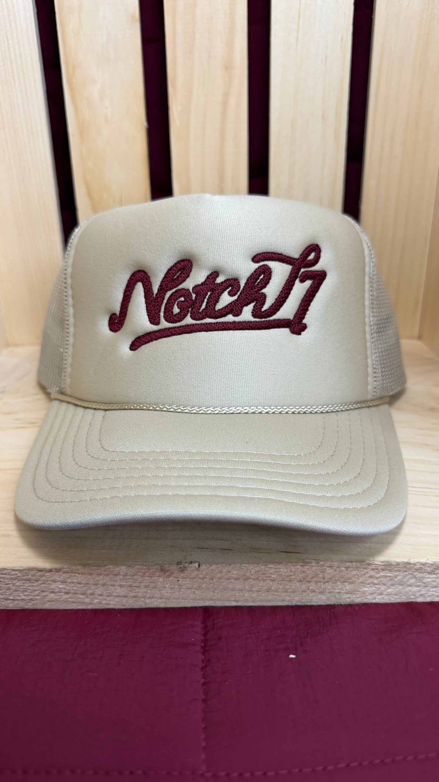 LADIES FOAM TRUCKER HAT WITH EMBROIDERED LOGO