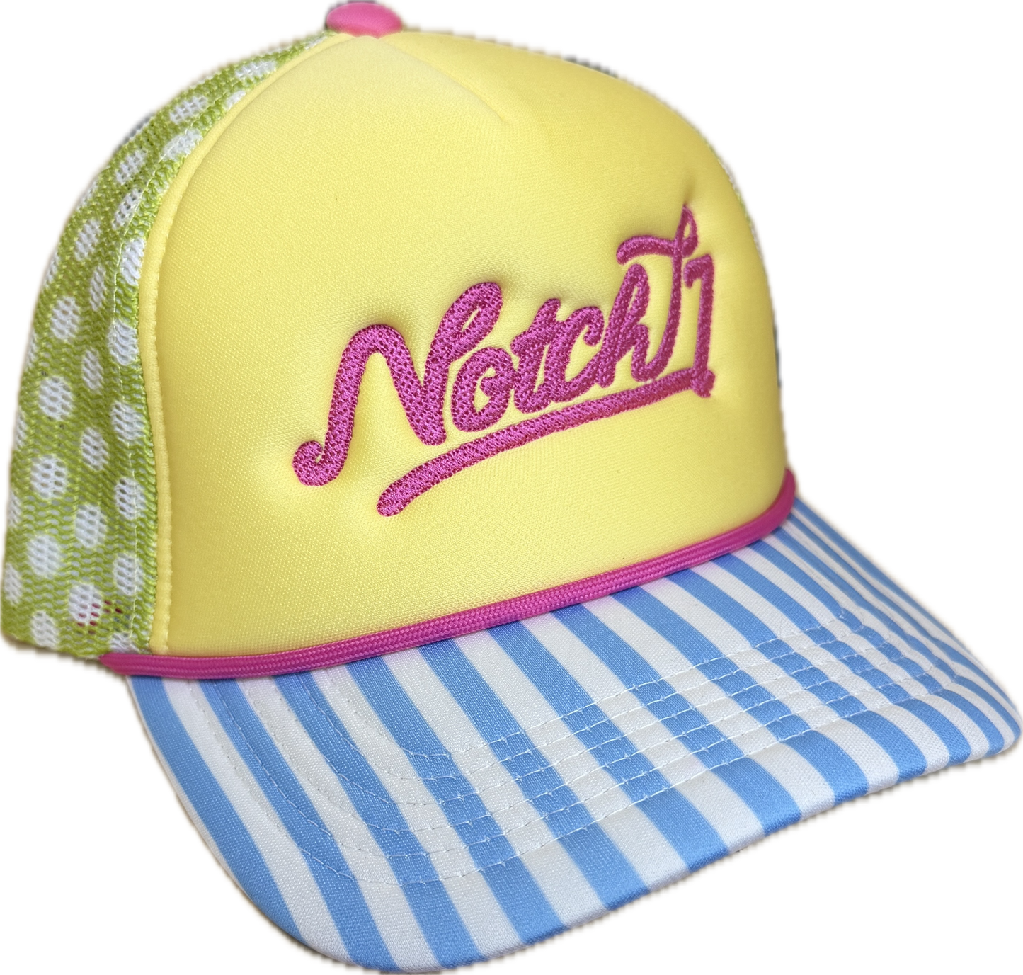 LADIES FOAM TRUCKER HAT WITH EMBROIDERED LOGO