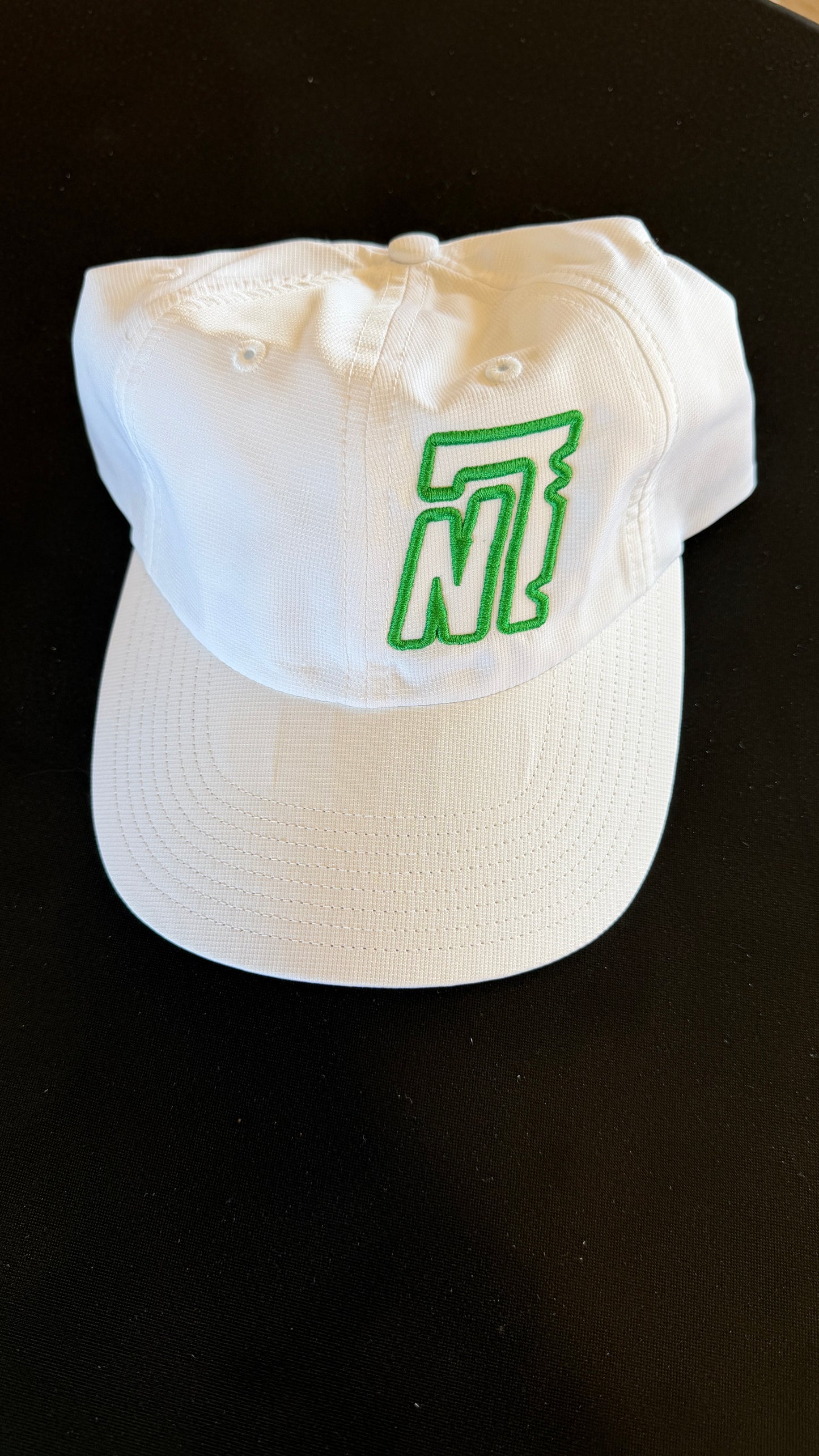 White with Green stitch 220 Floppy Hat
