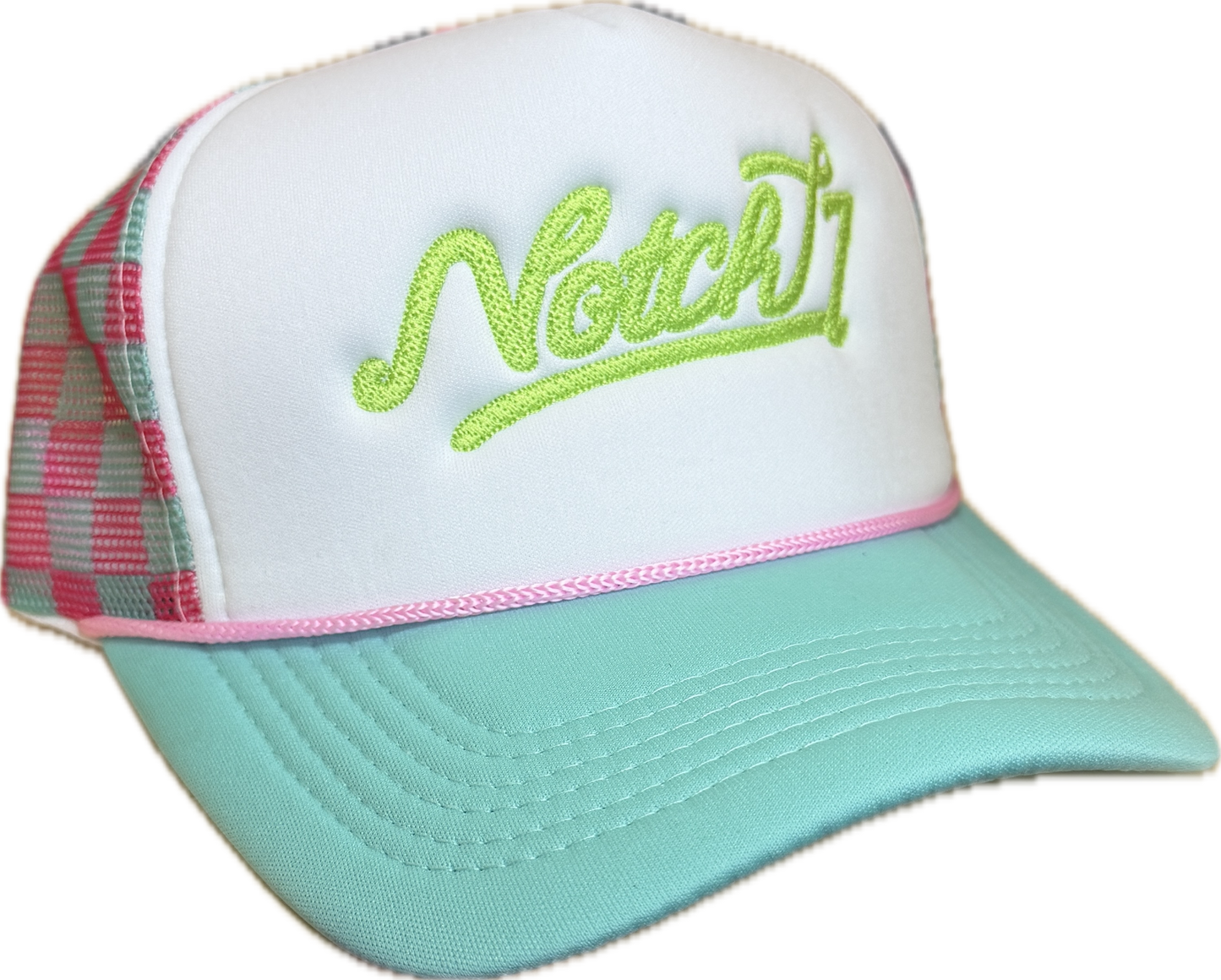 LADIES FOAM TRUCKER HAT WITH EMBROIDERED LOGO