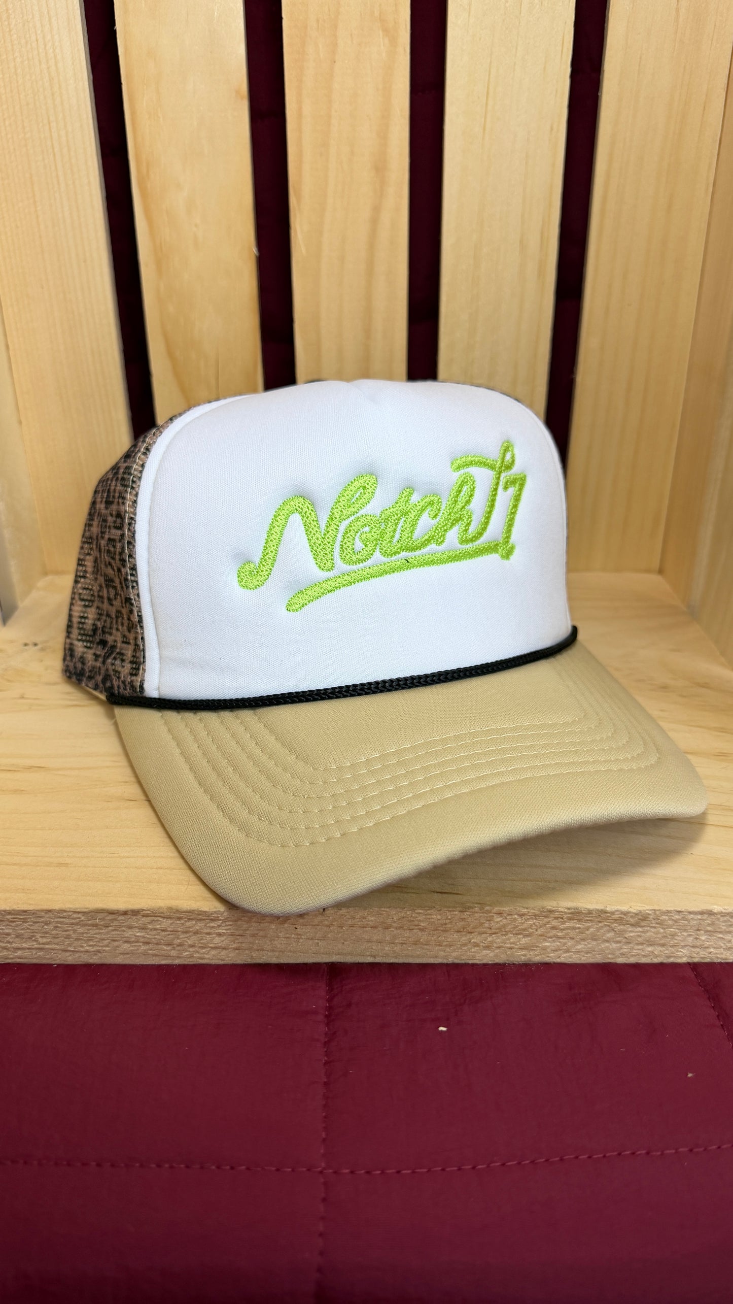 LADIES FOAM TRUCKER HAT WITH EMBROIDERED LOGO