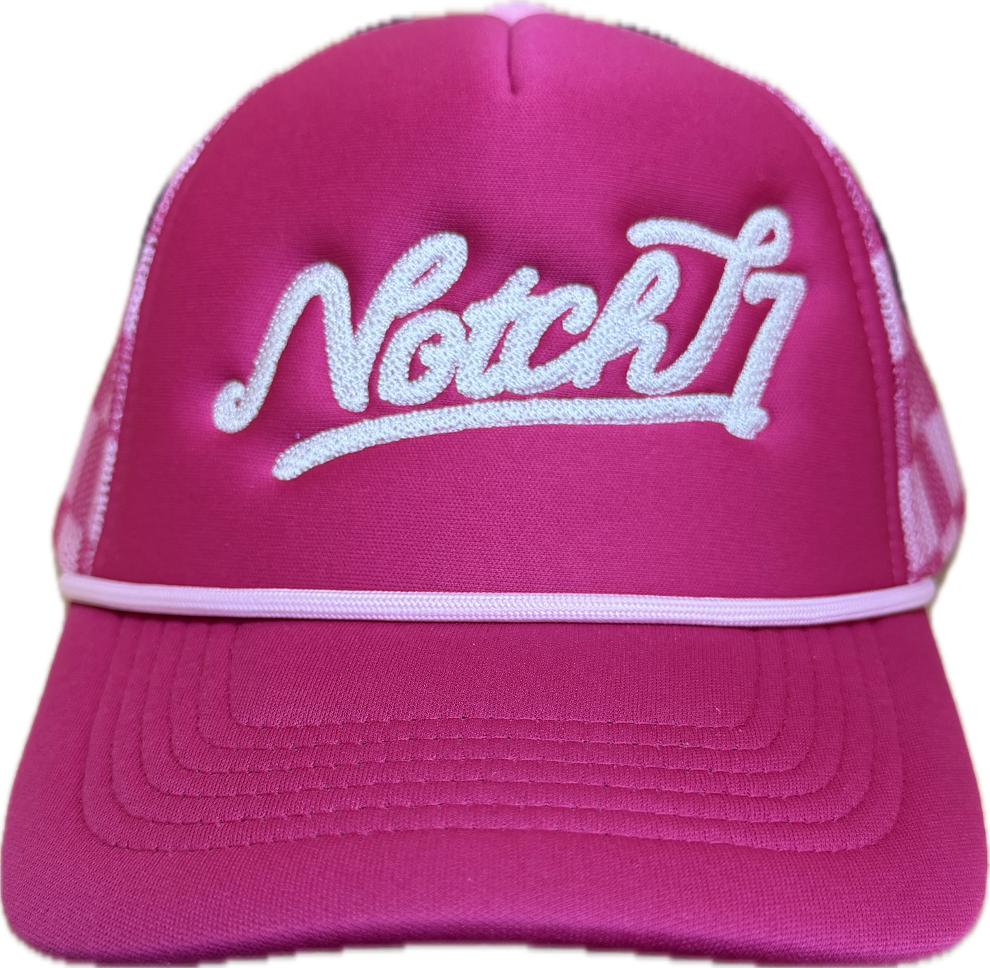 LADIES FOAM TRUCKER HAT WITH EMBROIDERED LOGO