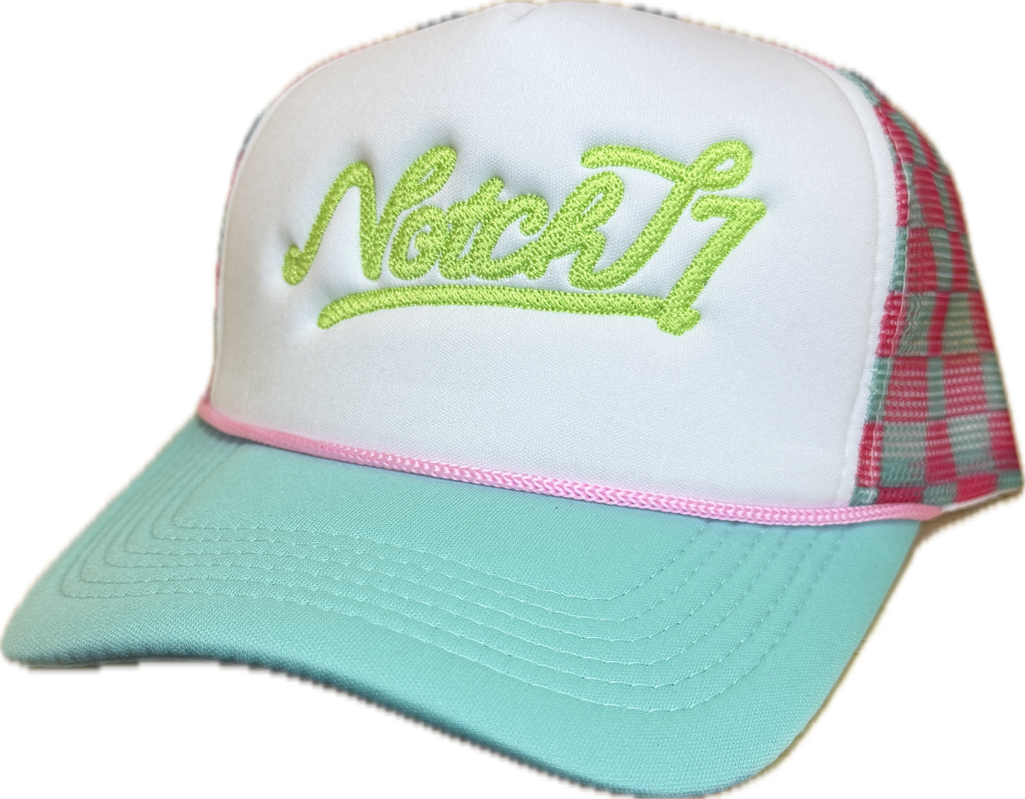 LADIES FOAM TRUCKER HAT WITH EMBROIDERED LOGO