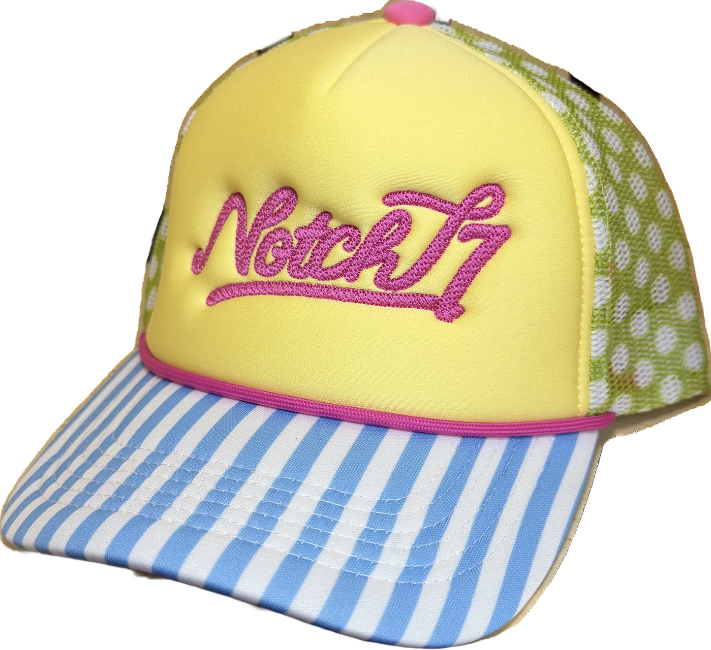 LADIES FOAM TRUCKER HAT WITH EMBROIDERED LOGO