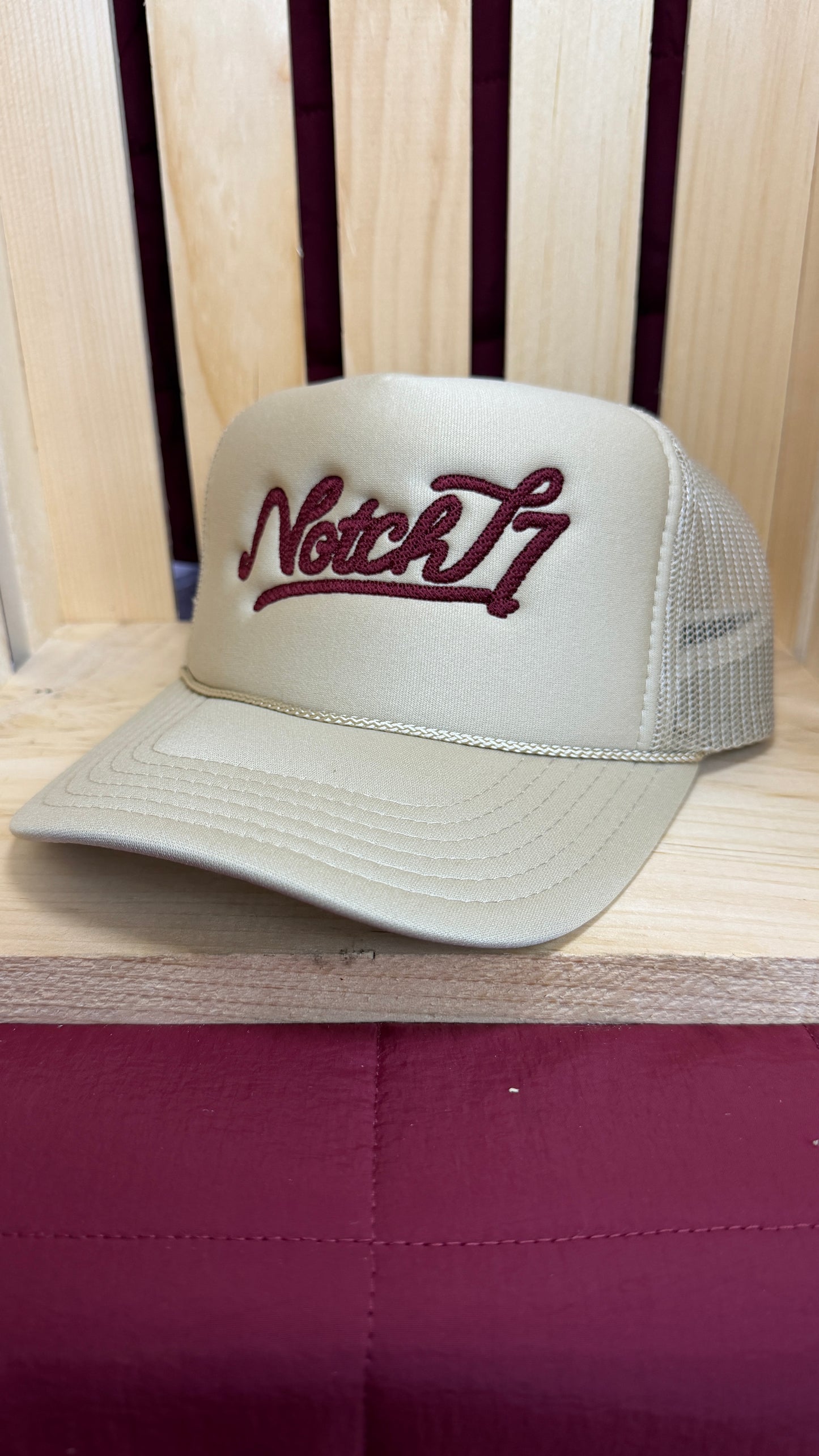LADIES FOAM TRUCKER HAT WITH EMBROIDERED LOGO