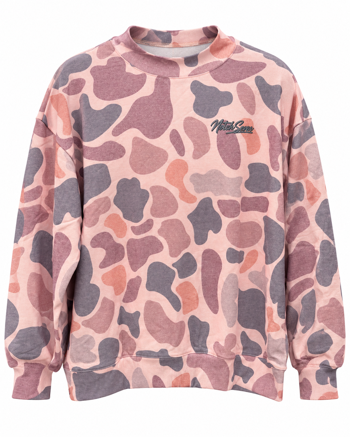 Pink Camo Mock Neck Pullover