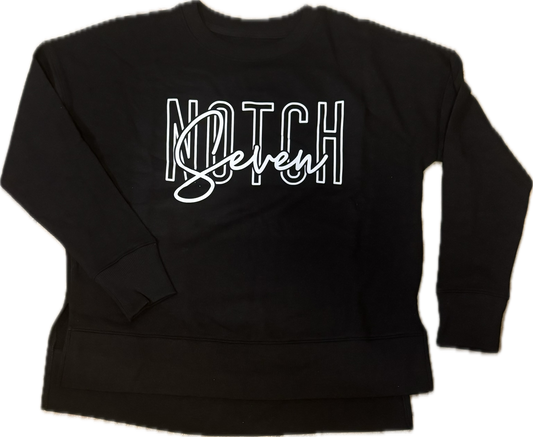 Black High / Low pullover crewneck sweatshirt