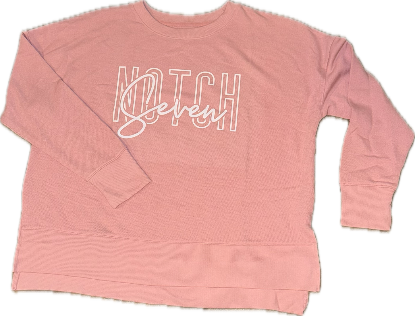 Pink High / Low pullover crewneck sweatshirt