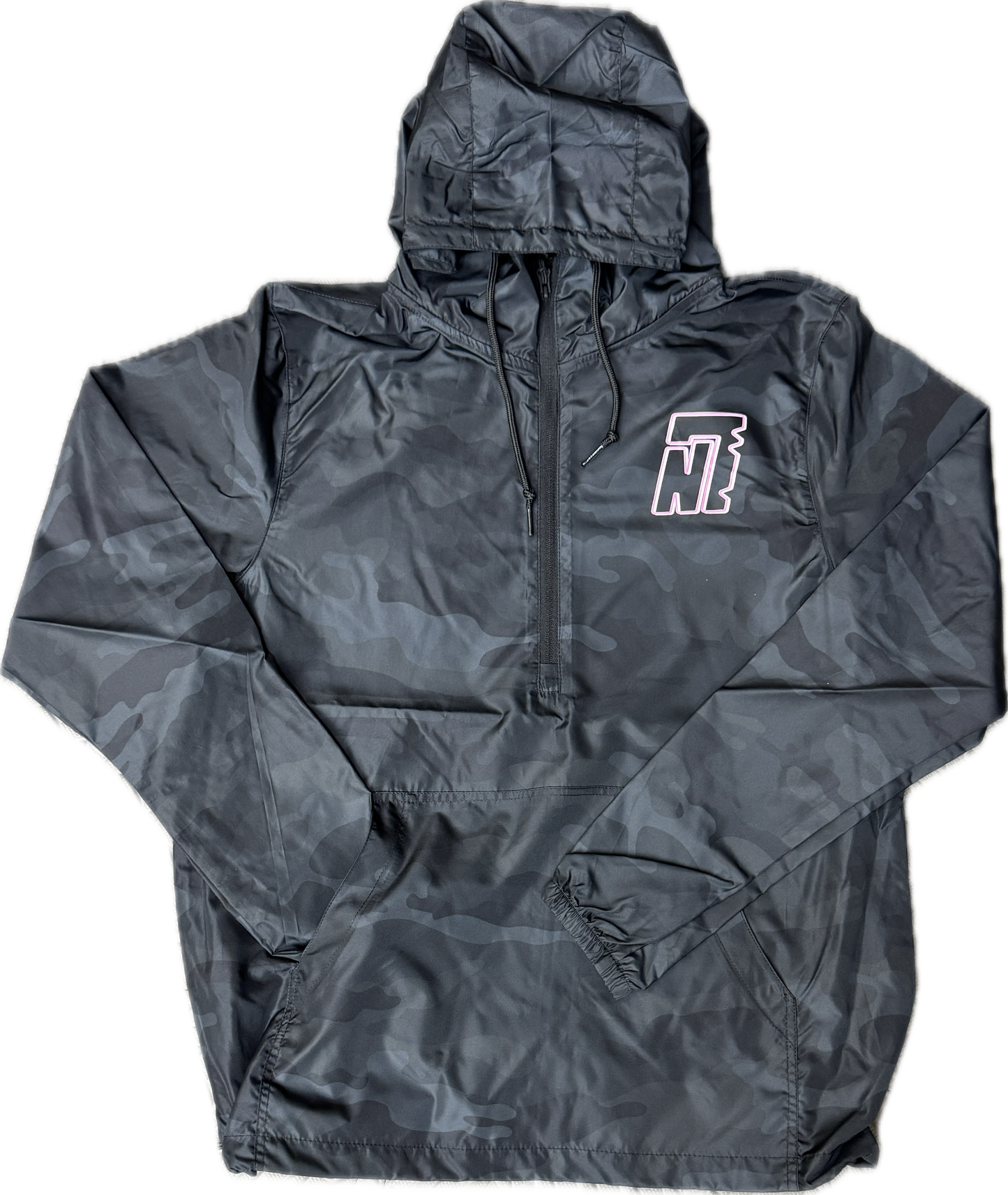 black camouflage wind breaker with Pink