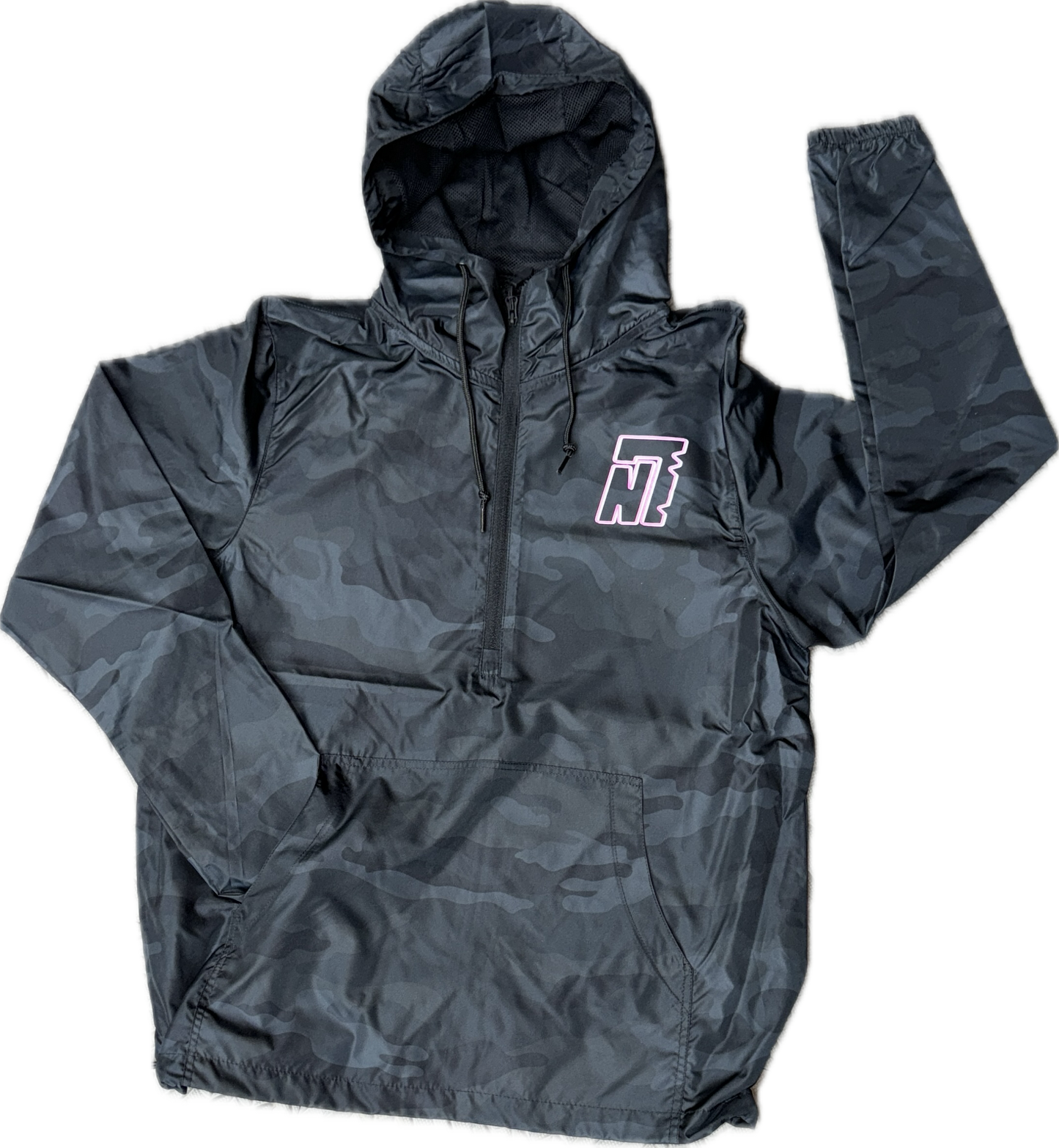 black camouflage wind breaker with Pink