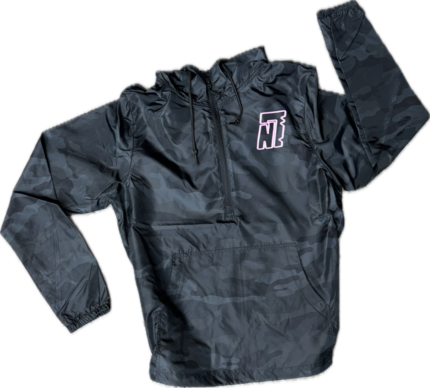 black camouflage wind breaker with Pink