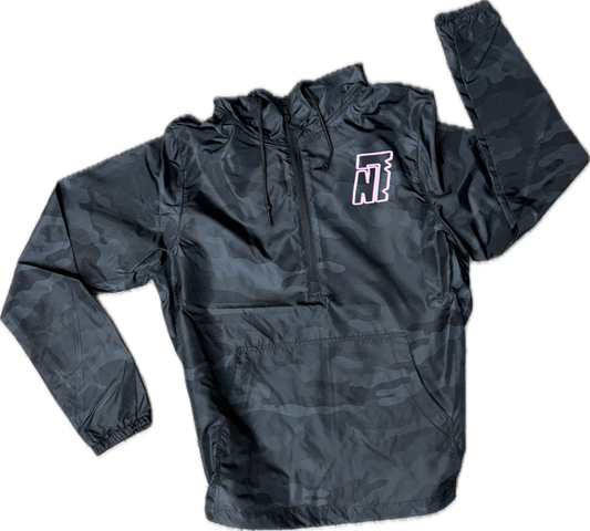 black camouflage wind breaker with Pink