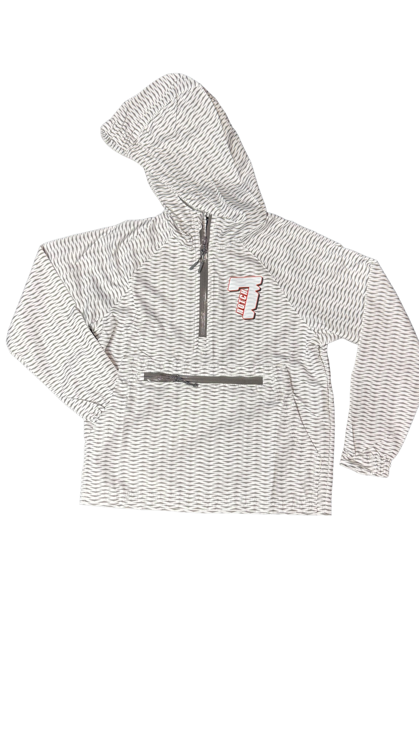 White Pack Hoodie with White & Red Notch 7 logo