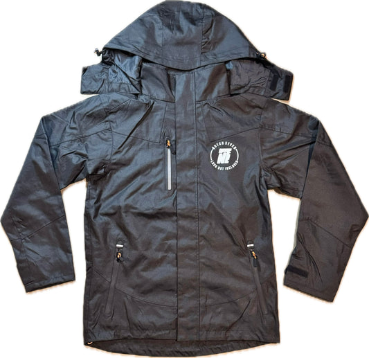 Black Breeder Rain Jacket with hood