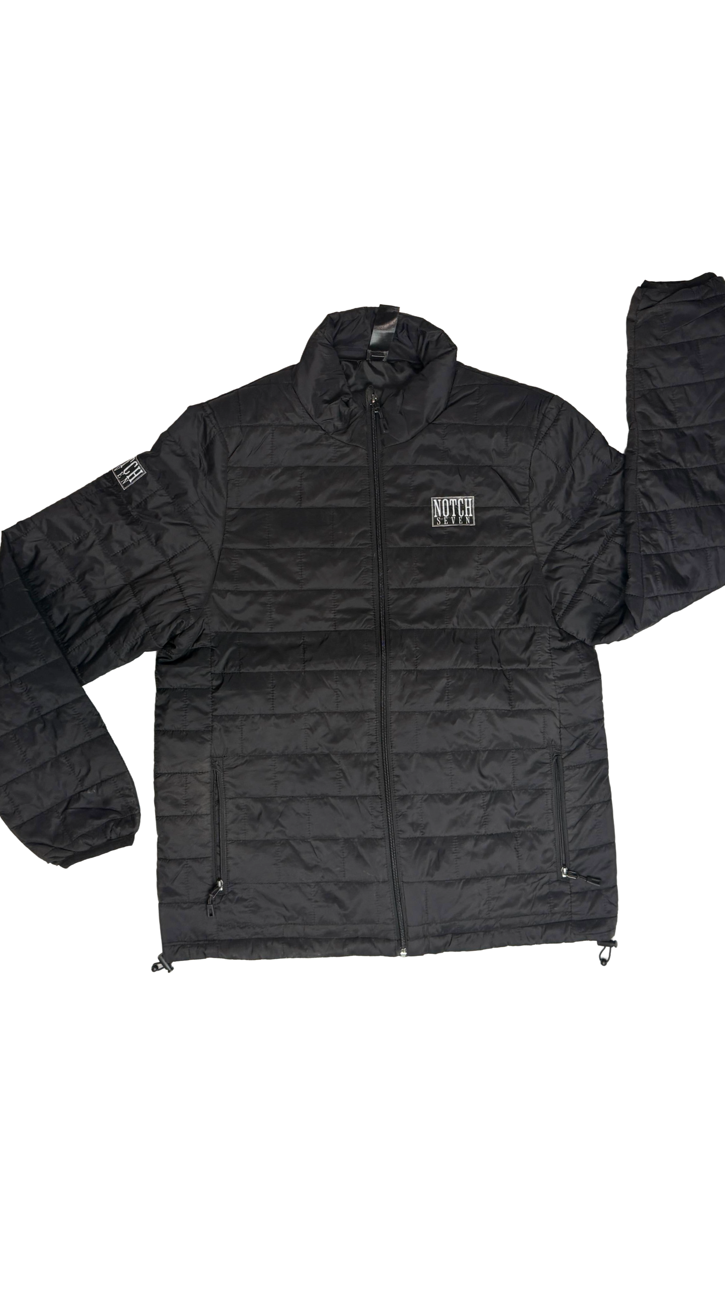 Full Zip Puffer Jacket with Notch 7 Logo