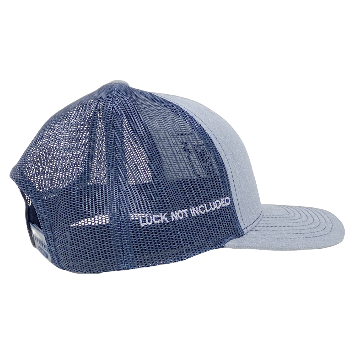 Blue Trucker Hat with Embroidered Blue "Notch 7" Logo